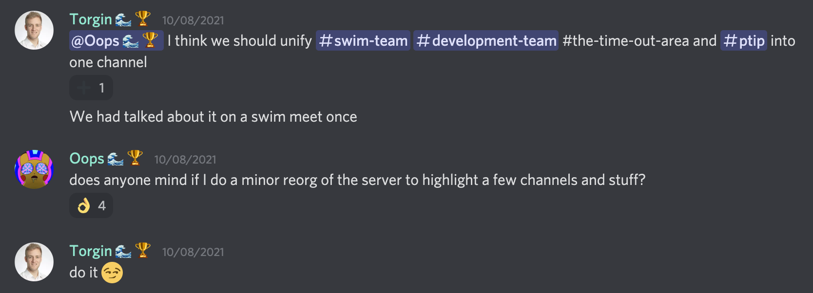 PoolTogether's Discord channels are easy to re-configure 